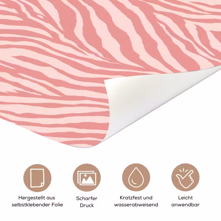 Zebra - Print - Roze deurposter klein 289 -tcloseup_DE