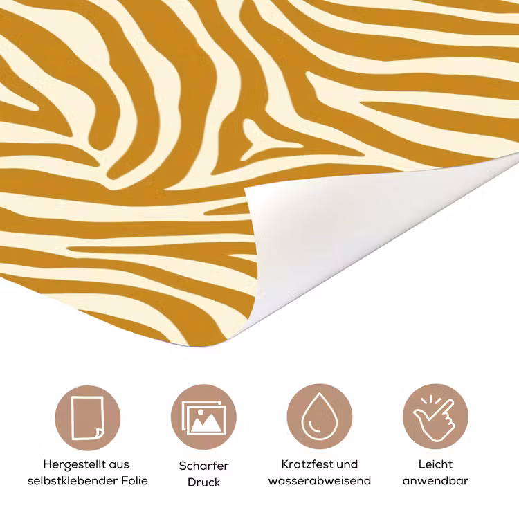 Zebra - Klassiek - Oker - Geel deurposter klein 289 -tcloseup_DE