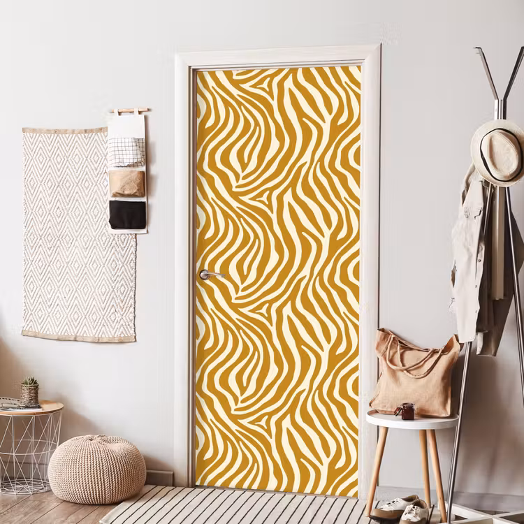 Zebra - Klassiek - Oker - Geel deurposter klein 289 -sfeer6