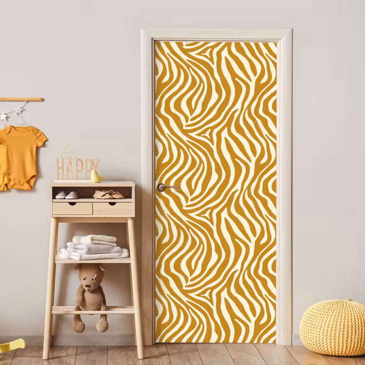 Zebra - Klassiek - Oker - Geel deurposter klein 289 -sfeer4