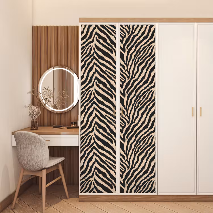 Zebra - Klassiek - Zwart deurposter klein 289 -sfeer3