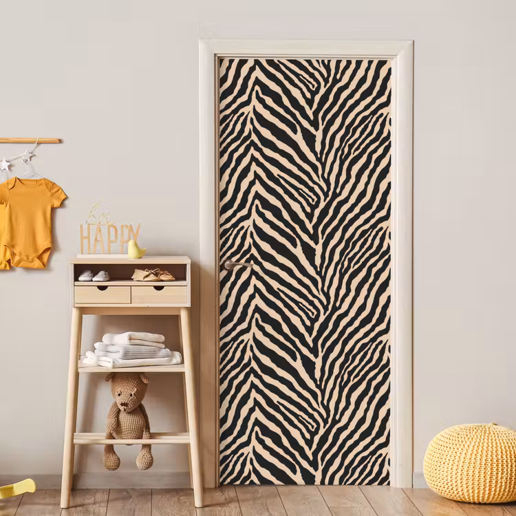Zebra - Klassiek - Zwart deurposter klein 289 -sfeer4
