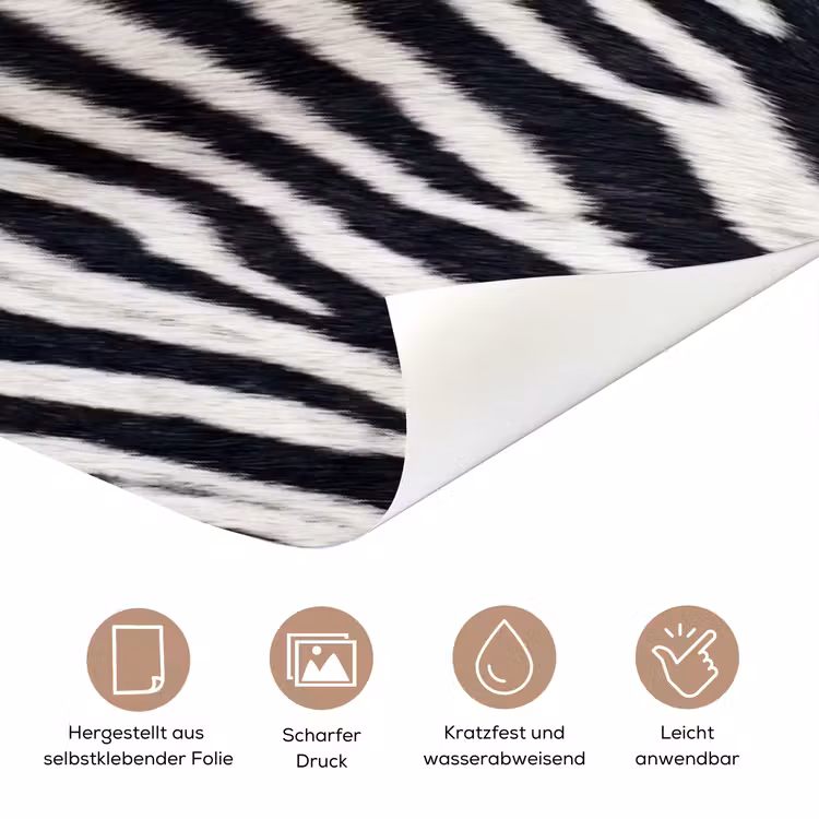Zebra - Vacht - Klassiek - Zwart - Wit deurposter klein -tcloseup_DE