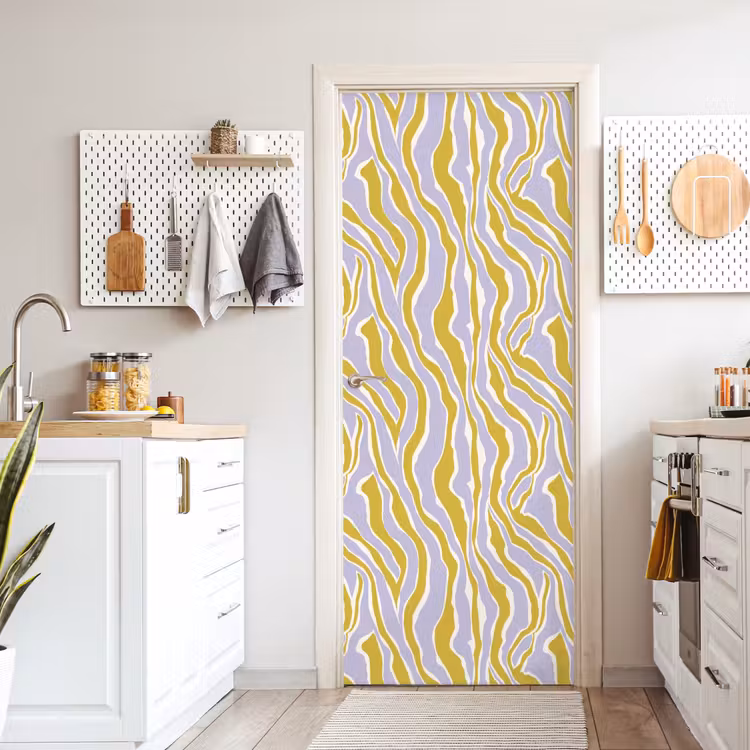 Zebra - Modern - Meerkleurig deurposter klein 289 -sfeer5