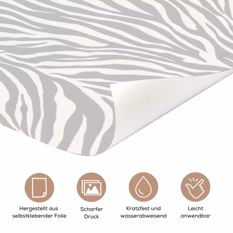 Zebra - Motief - Grijs deurposter klein 289 -tcloseup_DE