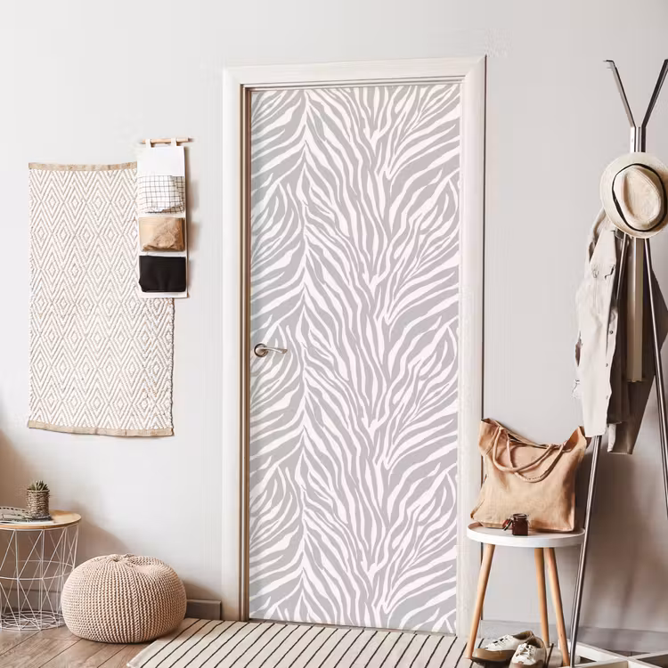 Zebra - Motief - Grijs deurposter klein 289 -sfeer6