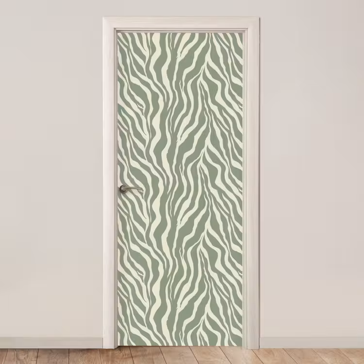 Zebra - Motief - Groen deurposter klein 289 -3d_beige