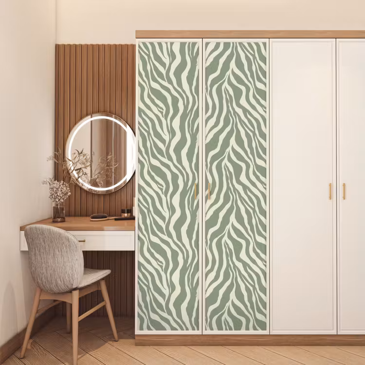 Zebra - Motief - Groen deurposter klein 289 -sfeer3
