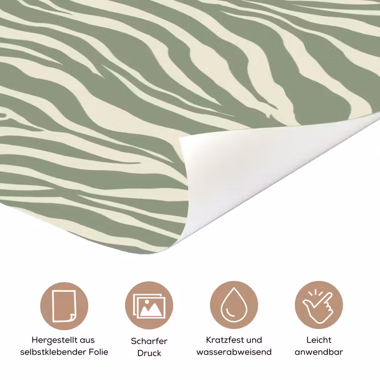 Zebra - Motief - Groen deurposter klein 289 -tcloseup_DE