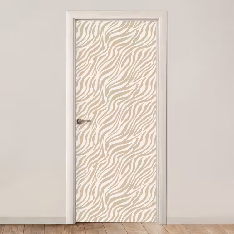 Zebra - Patroon - Beige deurposter klein 289 -3d_beige