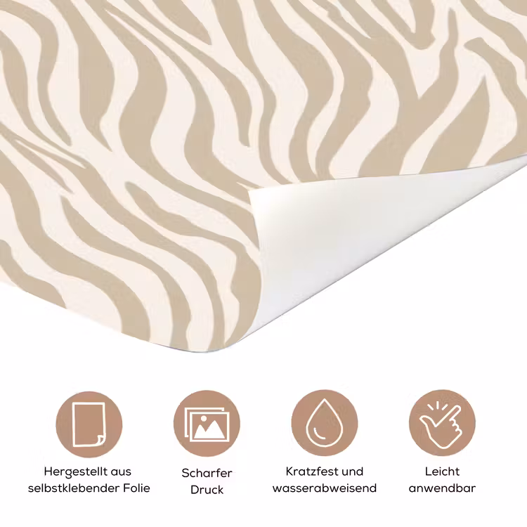 Zebra - Patroon - Beige deurposter klein 289 -tcloseup_DE