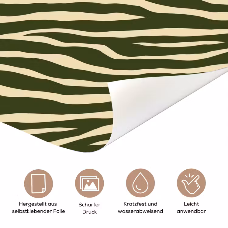 Zebra - Patroon - Groen deurposter klein 289 -tcloseup_DE