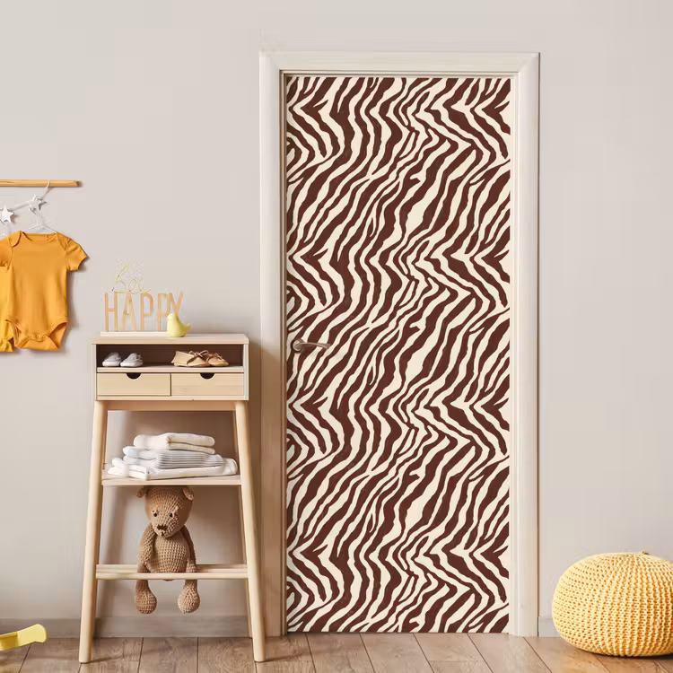 Zebra - Patroon - Zwart - Wit deurposter klein 289 -sfeer4