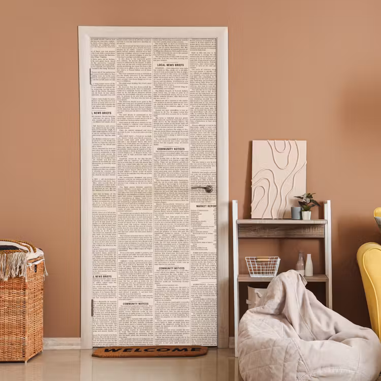 Krant - Nieuws - Historisch - Vintage - Beige deurposter klein -sfeer1
