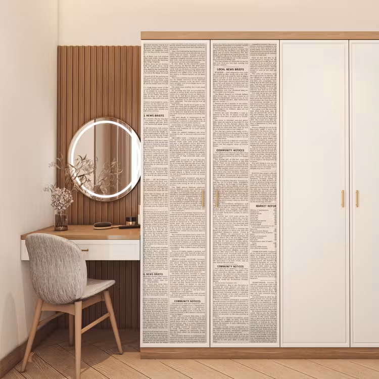 Krant - Nieuws - Historisch - Vintage - Beige deurposter klein -sfeer3