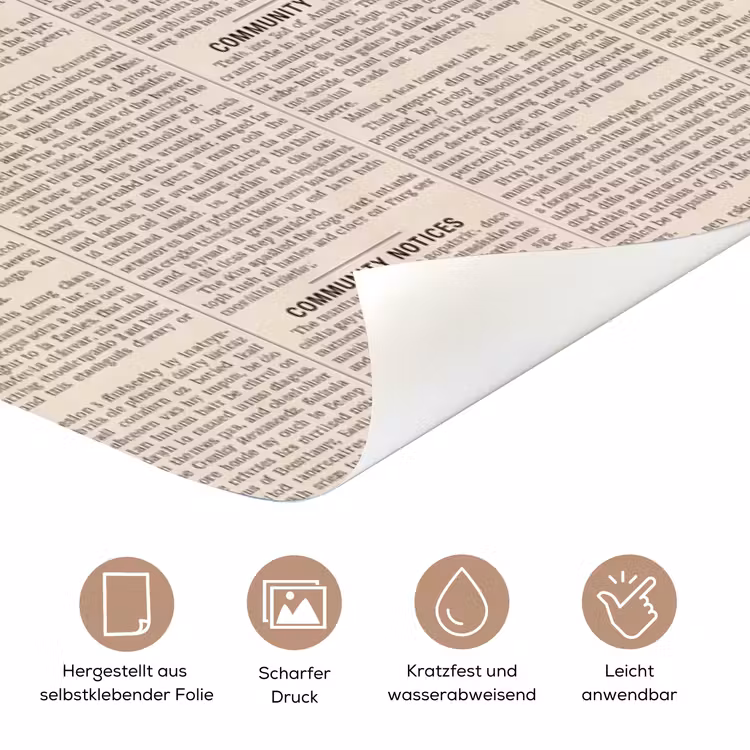 Krant - Nieuws - Historisch - Vintage - Beige deurposter klein -tcloseup_DE