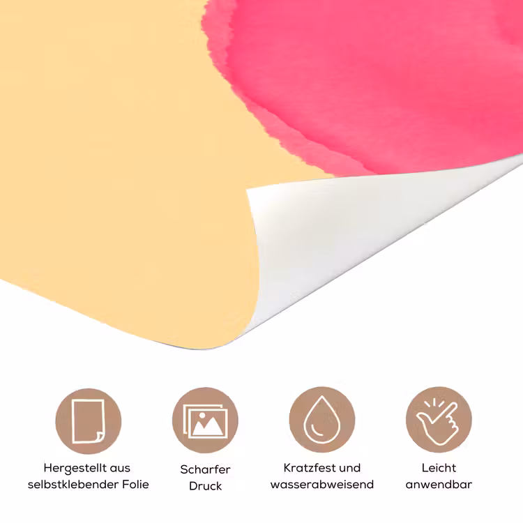 Abstract - Aquarel - Organisch - Oranje - Roze deurposter klein -tcloseup_DE