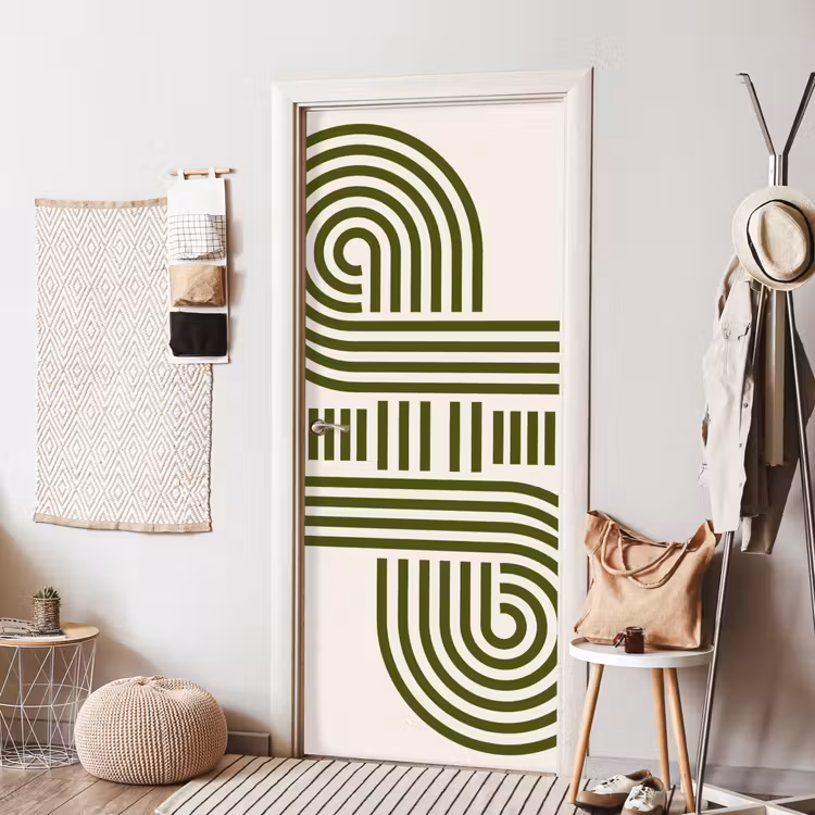 Abstract - Vormen - Modern - Groen deurposter klein -sfeer6
