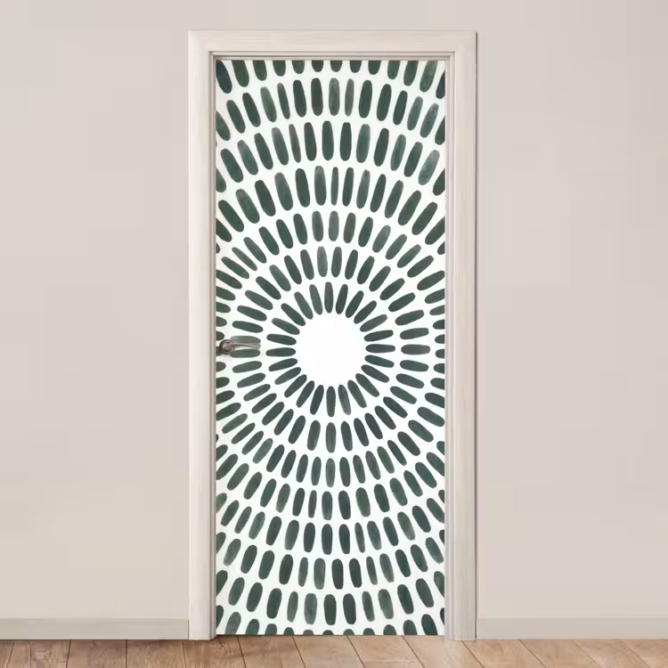 Abstract - Cirkel - Patroon - Modern - Groen deurposter klein -3d_beige