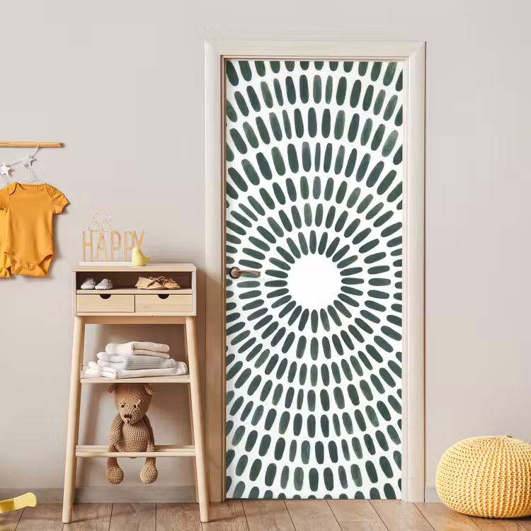 Abstract - Cirkel - Patroon - Modern - Groen deurposter klein -sfeer4