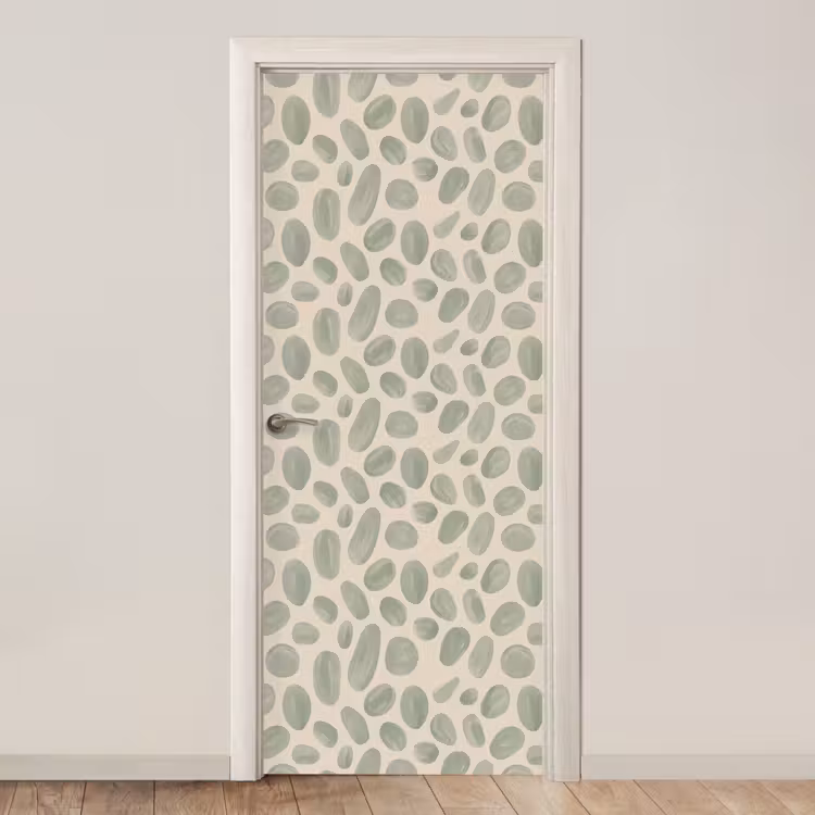 Abstract - Patroon - Organisch - Groen - Modern deurposter klein -3d_beige