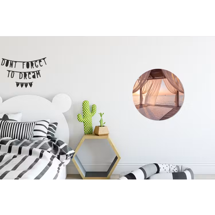 Overkapping - Zee - Zonsondergang - Vakantie - Rust Wandcirkel aluminium klein -kinderkamer