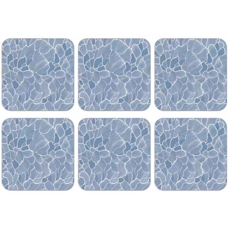 Abstract - Blauw - Bladeren onderzetter kurk middel -zkaufland3dotto