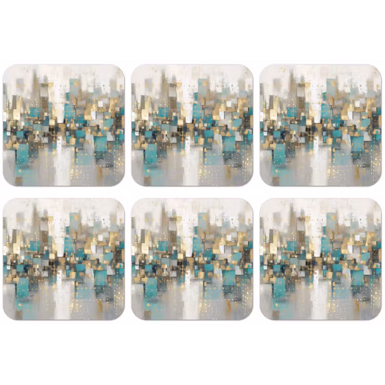 Abstract - Blokken - Goud - Skyline onderzetter kurk middel -zkaufland3dotto