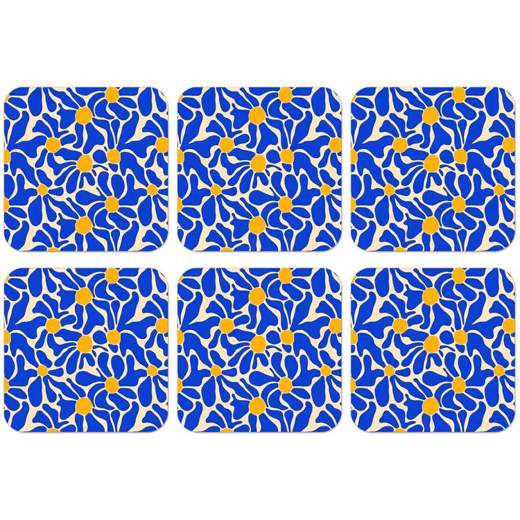 Abstract - Bloem - Blauw onderzetter kurk middel 366 -zkaufland3dotto