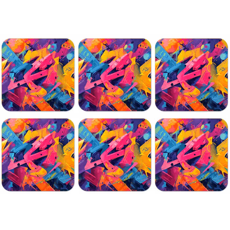 Abstract - Vormen - Kleurrijk onderzetter kurk middel -zkaufland3dotto