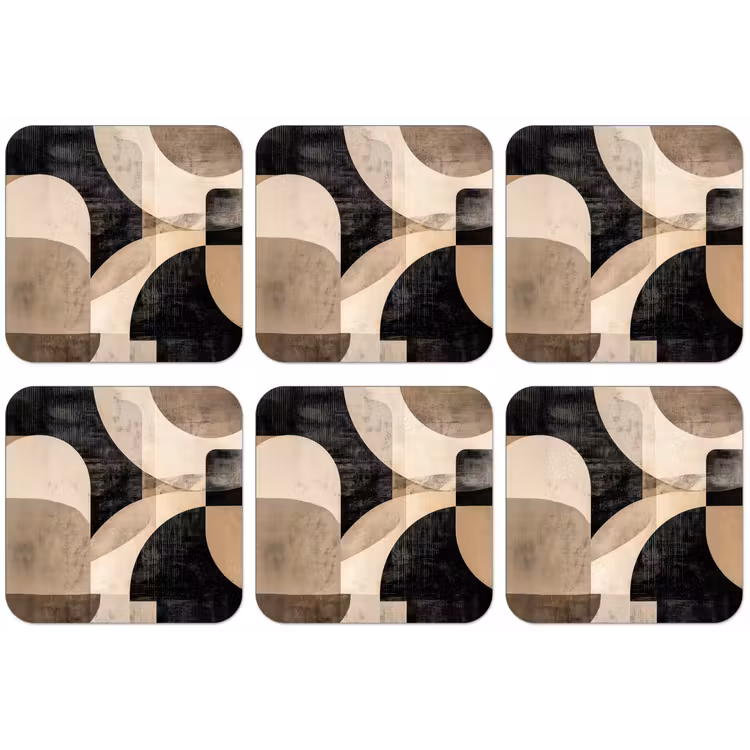 Abstract - Vormen - Modern - Beige onderzetter kurk middel -zkaufland3dotto