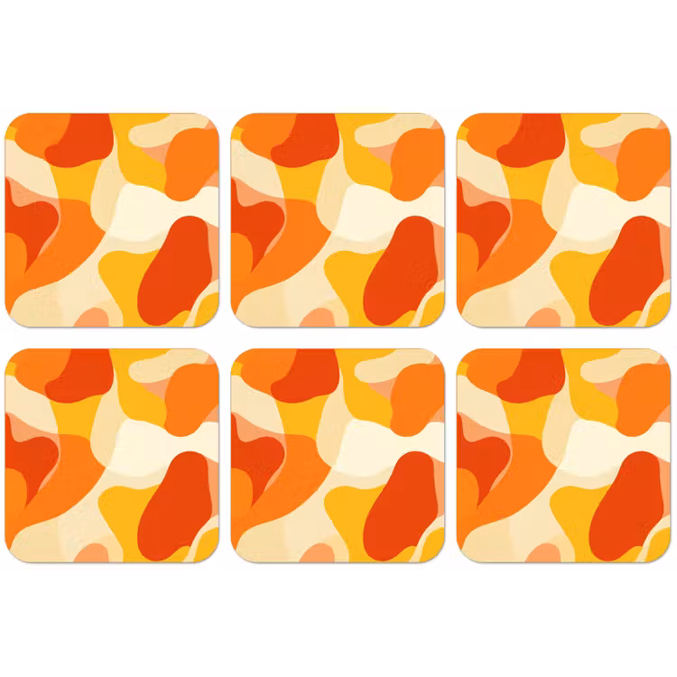 Abstract - Vormen - Oranje onderzetter kurk middel -zkaufland3dotto