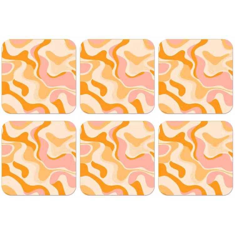 Abstract - Golvend - Oranje onderzetter kurk middel -zkaufland3dotto