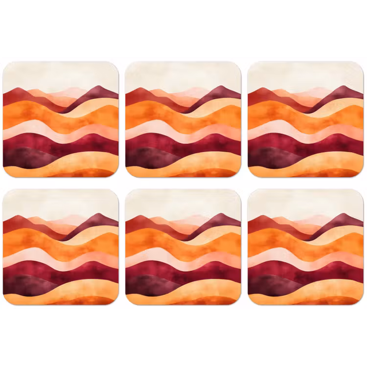 Abstract - Landschap - Golven onderzetter kurk middel -zkaufland3dotto
