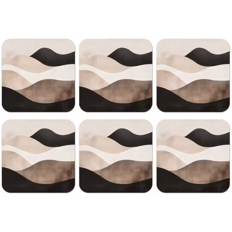 Abstract - Landschap - Golven - Crèmekleur onderzetter kurk middel -zkaufland3dotto