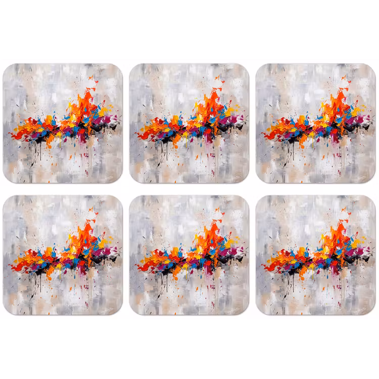 Abstract - Schilderij - Kleurrijk - Dynamisch onderzetter kurk middel -zkaufland3dotto