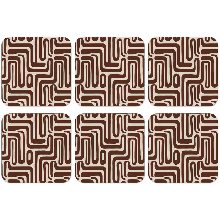 Abstract - Patroon - Bruin onderzetter kurk middel 366 -zkaufland3dotto