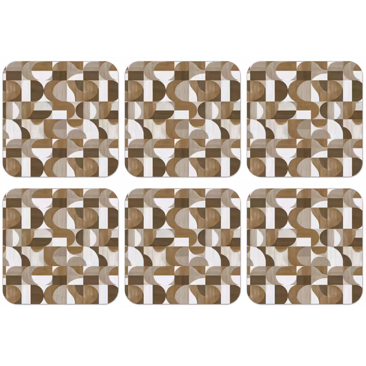 Abstract - Retro - Bruin onderzetter kurk middel 366 -zkaufland3dotto