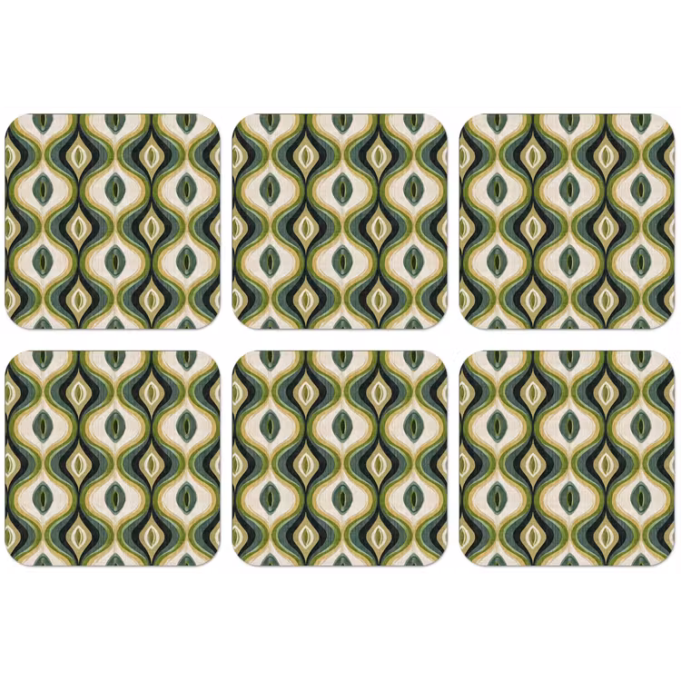 Abstract - Ritmisch - Groen onderzetter kurk middel 366 -zkaufland3dotto