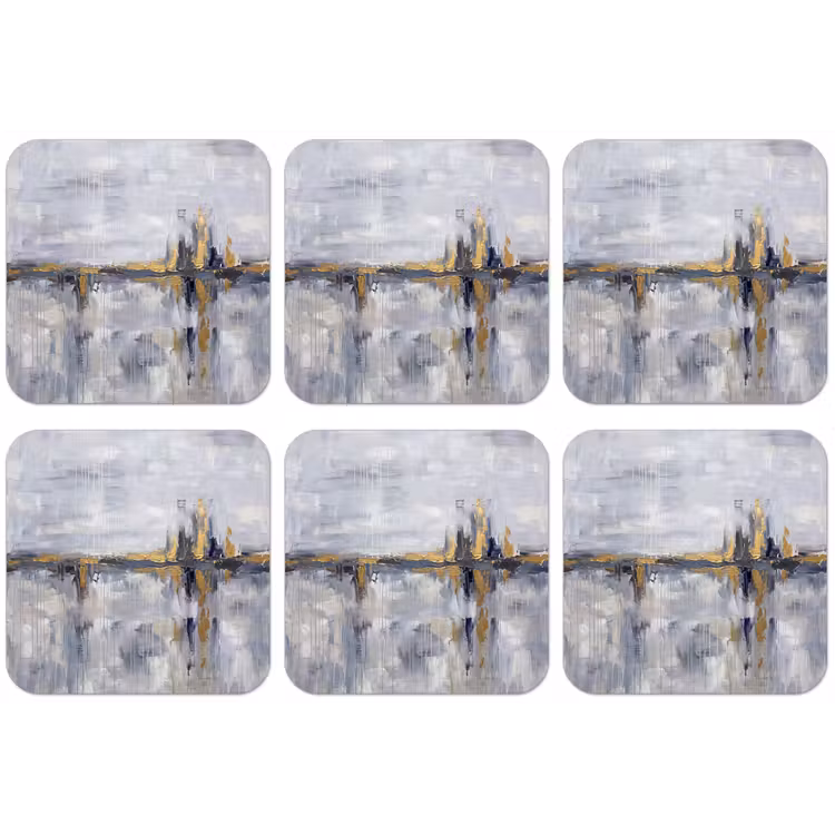Abstract - Structuur - Goud - Grijs - Modern onderzetter kurk middel -zkaufland3dotto