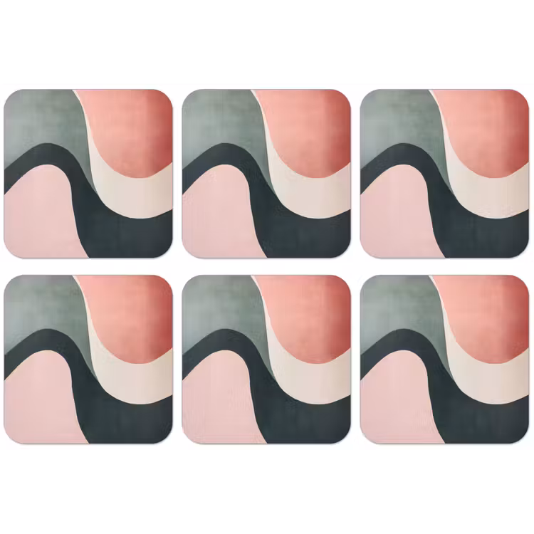 Abstract - Golven - Sierlijk - Roze onderzetter kurk middel -zkaufland3dotto