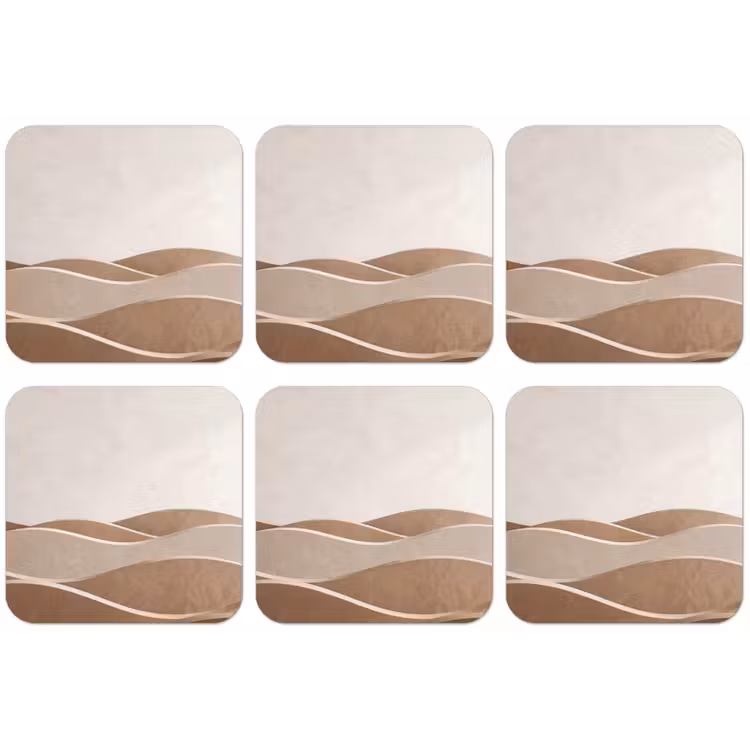 Abstract - Golven - Modern - Beige onderzetter kurk middel -zkaufland3dotto