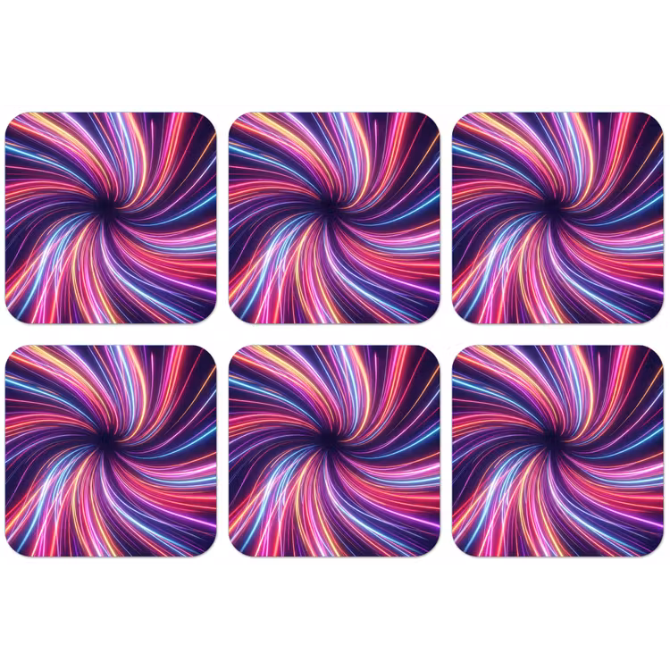Abstract - Swirl - Futuristic - Neon onderzetter kurk middel -zkaufland3dotto