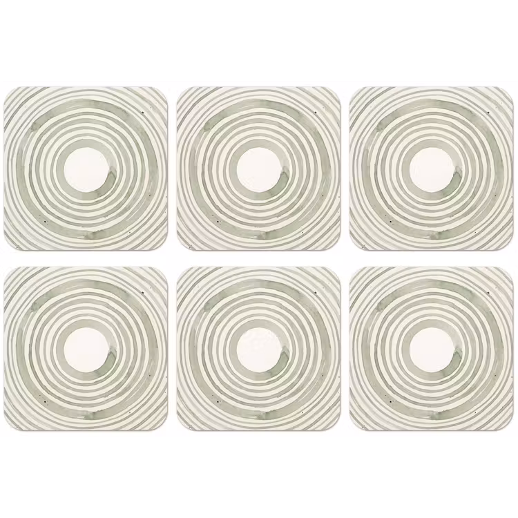 Abstractie - Cirkels - Waterverf - Groen - Modern onderzetter kurk middel -zkaufland3dotto