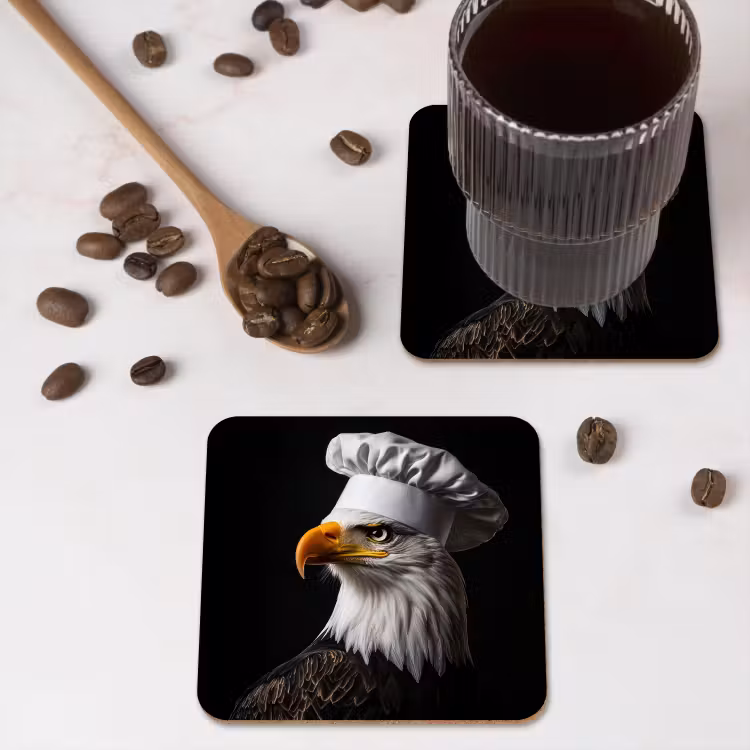 Arend -Amerika - Koksmuts - Vogel - Stoer onderzetter kurk middel -sfeer2