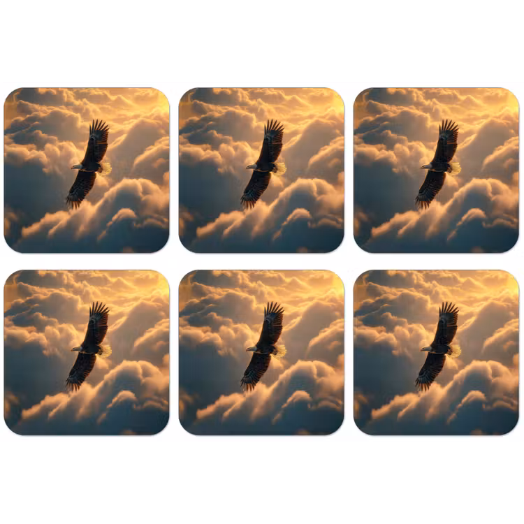 Adelaar - Wolken - Zon onderzetter kurk middel -zkaufland3dotto