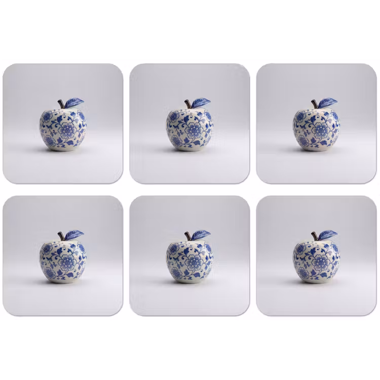Appel - Blauw - Klassiek onderzetter kurk middel -zkaufland3dotto