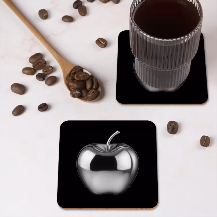 Appel - Metallic - Symmetrisch onderzetter kurk middel -sfeer2