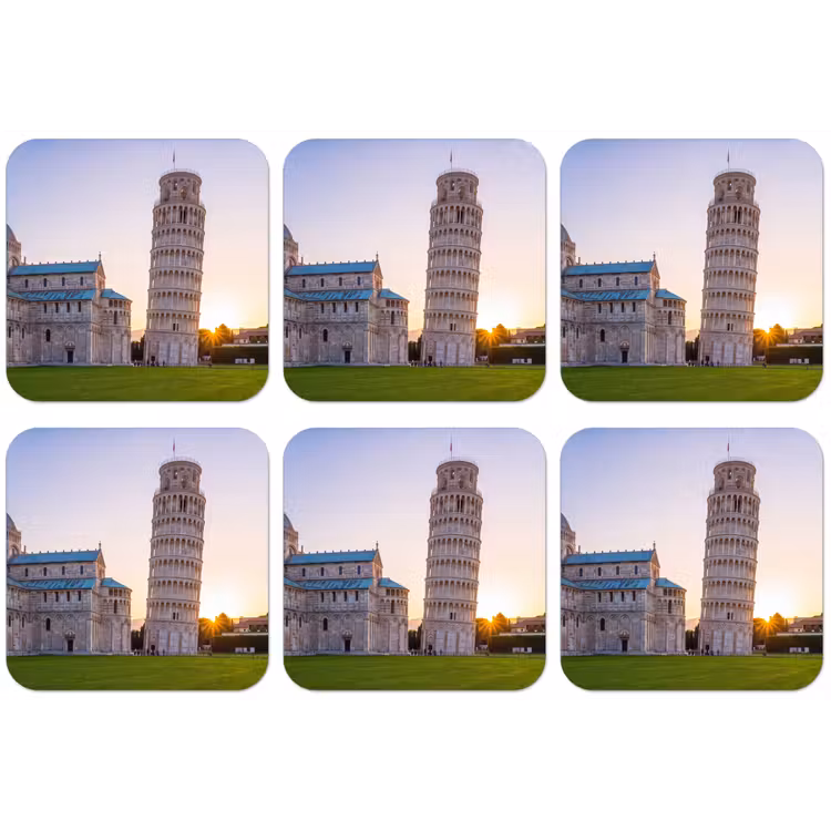 Architectuur - Toren - Pisa - Italië - Zonsondergang onderzetter kurk middel -zkaufland3dotto