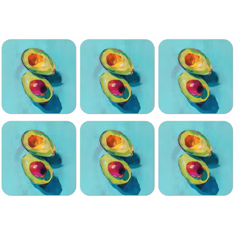 Avocado - Groen - Pit - Schaduw onderzetter kurk middel -zkaufland3dotto